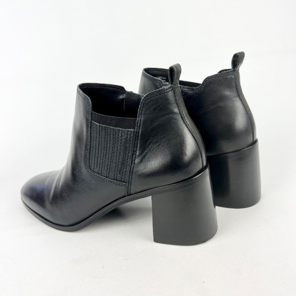 Lucky Brand Womens Debruh Black Leather Heeled Bootie Chunky Ankle Boots size 10 - Picture 9 of 16
